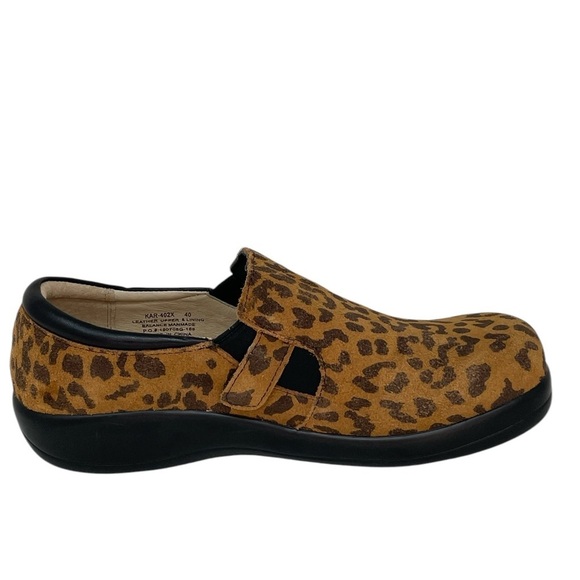 ALEGRIA Shoes Kara Loafer Slip On Comfort Nursing Leopard Print Brown Black - Picture 7 of 13